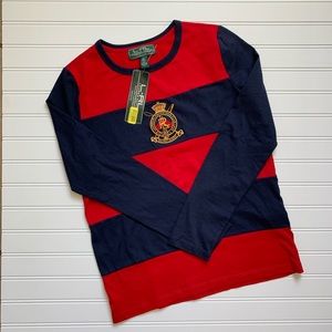 Ralph Lauren Navy Blue & Red embroidered shirt Xs